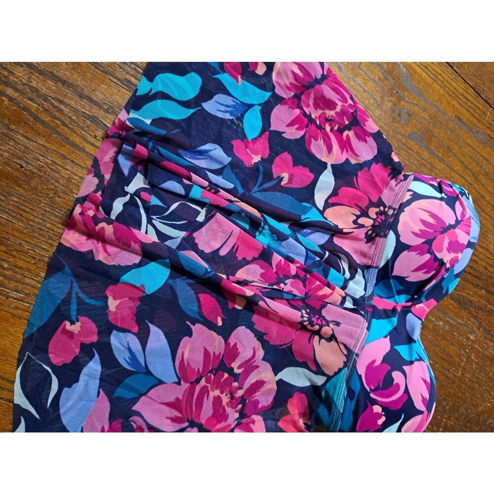 New Medium Size 8 10 Kona Sol Floral Tankini Swimsuit Bathing Suit Top NWT - Picture 4 of 10